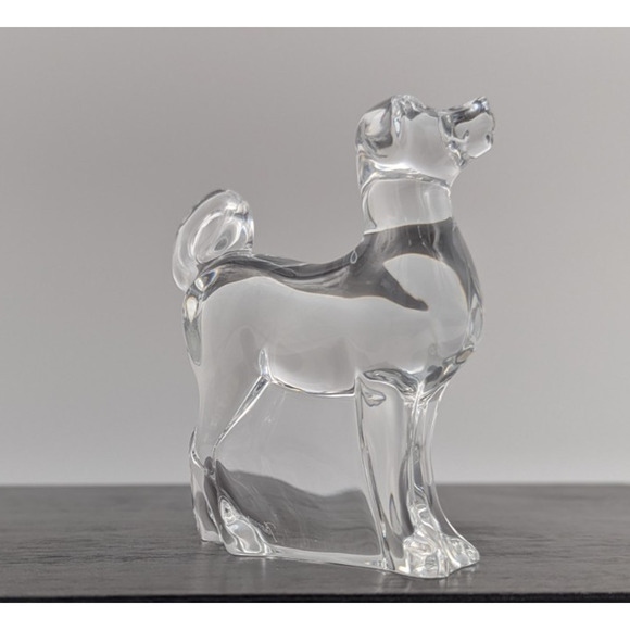 Baccarat Crystal Akita Dog Puppy Zodiac 1994 Figurine Paperweight France 4.5" - Picture 5 of 13